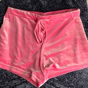 High waisted velvet shorts